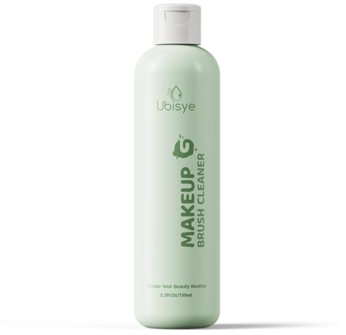 Ubisye Makeup Brush Cleaner, Make Up Brush Cleaner Solution, Makeup Cleaner Cleanser for Brushes & Sponges, Deep Clean Brush Shampoo Gentle Formula, Vegan & Cruelty Free 5.3 Fl.Oz