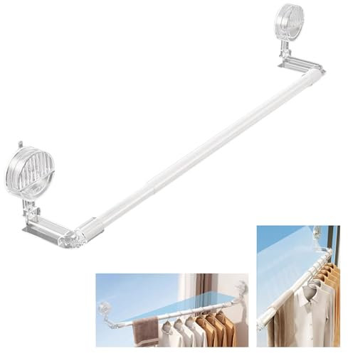 Asta estensibile per tenda da doccia, 120210 cm, rotazione telescopica, senza trapano, ventosa antiscivolo, regolabile, capacità di carico 25 kg, perfetta per il bagno