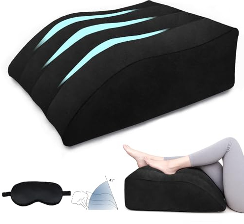 ProPillows Cuscino per Gambe - Cuscino a Cuneo con Maschera per Dormire, cuscino cuneo per Letto e Divano, Cuscinos Ginocchia per Dormire Riattiva Circolazione, Sollievo per Gambe Pesanti