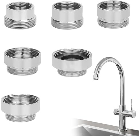 VLYX Kit Universale da 6 Pezzi per Rubinetto, Connettore Resistente per Tubo da Giardino e Aeratore per Filtro d'Acqua, Irrigatori - Misura Universale 16-28mm