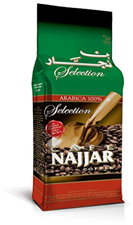 Café Najjar, Turkish Coffee with Cardamom, 450 Gr, 100% Arabica Coffee Beans, Ground Coffee, Dark Roast, Lebanese Coffee, Arabic Coffee, Coffee Beverages, Works with Turkish Coffee Machine. (1)