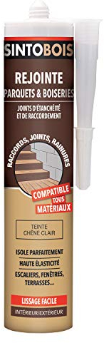 SINTO Joints Multi-Matériaux Chêne Clair - 300ml - Idéal pour les Endroits Difficiles d'Accès - Isole Parfaitement - Adhère Facilement - Sans Odeur