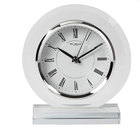 Widdop - Orologio al quarzo da tavolo con cassa in vetro classico