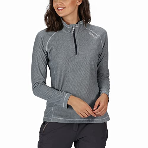 Regatta Montes Forro Polar, Senderismo Activo, con Media Cremallera Fleece, Mujer, Dark Light Steel, 20