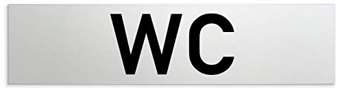 Kinekt3d Leitsysteme Schild/Türschild 160 x 40 x 1,5 mm - Aluminium Vollmaterial eloxiert - Oberfläche in geschliffener Edelstahloptik - 100% Made in Germany (WC)