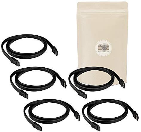 5x cavo SATA III 40cm 3.0 6Gbps piatto con blocco ATX mini ATX micro - Cavo SATA 3 per HDD PC Scheda madre - Adaptout marca francese