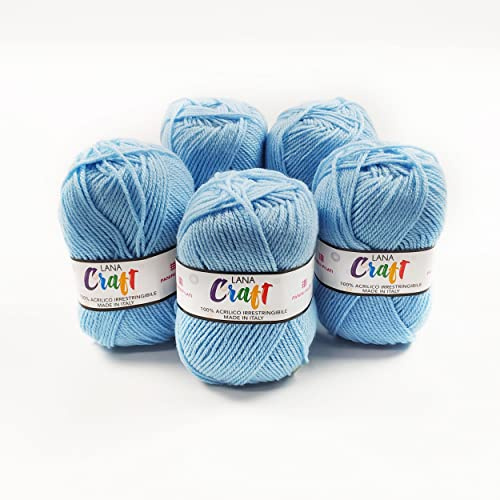 Panini Tessuti, 250 gram – 50 g ullnystan – Made in Italy – finns i flera färger för unicinettstickning och sticknålar nr 3,5 och 4–50 g, 133 m – DIY, garn, ull