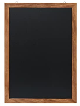EUROPEL Krittavla med svart melaminlager, ram av lackerad furu, naturträfärg, mått 60 x 84 cm, väggfäste, stående eller liggande format, för flytande kritmarkör