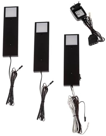 Lindby 3er Set LED Unterschrankleuchten Amaryll (Modern) in Schwarz (3 flammig,) - Unterbauleuchten Küchenleuchte