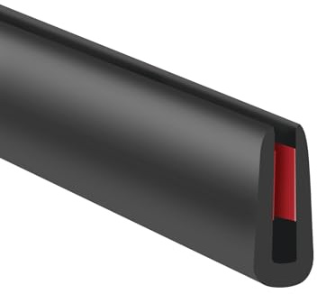 Gummi-Kantenverkleidung, Flexible Kantenverkleidung für scharfe Kanten, 2 mm (3/32 Zoll) U-K-Kantenschutz, Selbstklebender Kantenschutz für Autotüren, LKW-Türen und Blechteile, 6 m, Schwarz