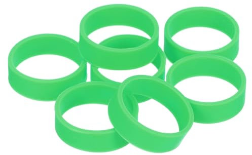 QUARKZMAN 5Pcs Anneaux en Caoutchouc de Silicone, 20x7mm Anneaux en Caoutchouc Attaches de Câble Élastiques Forts Bandes Antidérapantes pour Enrouler des Cordons Sacs, Vert