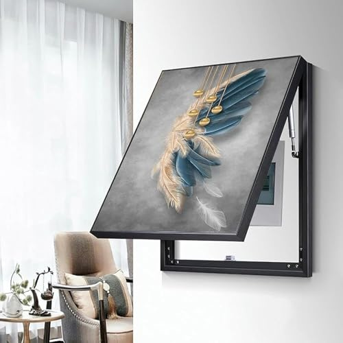 Electric Meter Box Decorative Painting, Distribution Box Hide Paintings, Electrical Panel Cover Wall Hanging Painting with Hydraulic Rod Supports(P,40 * 50CM)