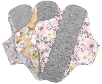 KGDUYC 3 Stück Wiederverwendbare,waschbare slipeinlagen,Reusable Cotton Pads Waschbare Slipeinlagen, Waschbar Damenbinden für Menstruation, Auslaufsicheres Design, Geeignet für alle Frauen