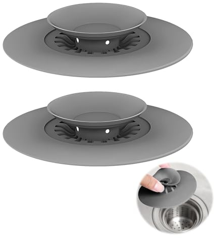 2 styck Universal avloppsproppar, proppar med press- och hårsievefunktion Silikon diskho Sieb med sievefunktion Handfatsproppar Badkarproppar Avloppsproppar Halkfritt silikonavloppsieb