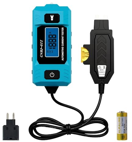 Automotive Circuit Fault Probe Tester, 2026 New Automotive Fuse Current Tester, High-Precision 20A 48V Car Relay Fuse Blade Checker with Backlit LCD Display and Front Light (1 Pcs)