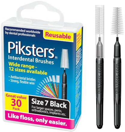 Piksters Interdental Brush Periodontal 30 Pack Black Size 7