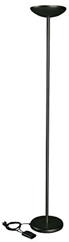 MAUL lampe halogène MAULsky 183cm hauteur | Intensité lumineuse variable en continu | Lampe sur pied avec interrupteur au pied | Lampadaire pour salon, bureau ou étude | 2250 lm | Noir