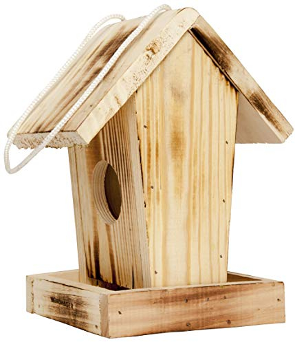 Windhager Vogelfutter-Silo Cottage, Vogelfutterhaus, Futtersilo, Futterstation, Vogelhaus, 18,5 x 14,5 x 23,5 cm, 06912, Holz