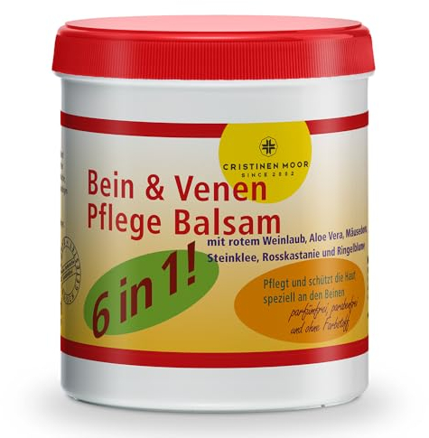 CristinenMoor Bein & Venenpflege Balsam 500 ml I bei Besenreiser I Krampfadern I unruhigen & schweren Beinen I Venenleiden