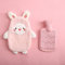 Premium Wärmflasche mit Weichem Bezug Abnehmbare 0.5 Liter Kinderwärmflasche Sichere und Haltbare Naturkautschuk Warm Hot Water Bottle Beste Geschenk(Hase-Rosa)