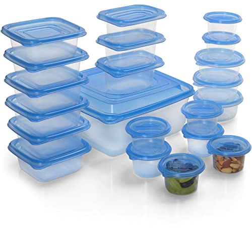 Freshly Contained 21-Teilig Frischhaltedosen mit Deckel Kunststoff - Mehrweg Plastikbehälter mit Deckel BPA-Frei - Luftdichtes Brotdosen Set zur Aufbewahrung - Ideal zum Einfrieren / für Mikrowellen