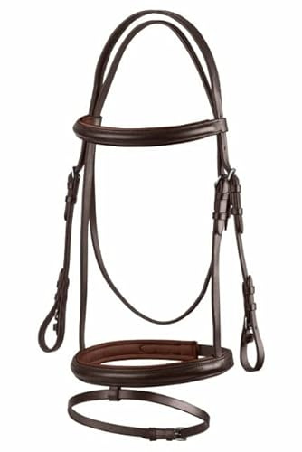 Start Trense Pferd mit Zügel – Anatomisches Trensenzaum Leder für Shetty, Pony, Vollblut, Warmblut, Kaltblut – Englisch kombiniertes Reithalfter, gepolstert & komfortabel (Shetty, Braun)