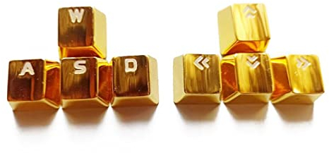 8PCS WASD Tastenkappen Für Mechanische Tastaturen Langlebiges Tastenkappenset Aus Zinklegierung Professioneller Ersatz Mit Pfeilen Und Tastenkappen Für Hintergrundbeleuchtung 8 Tasten Tastenkappen Aus