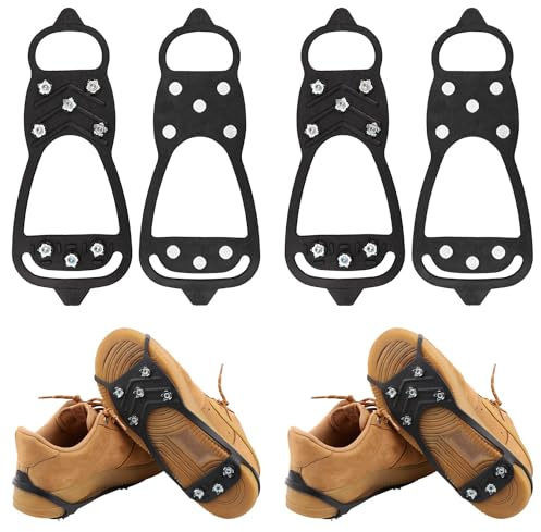 2 Paires Crampons à Glace, Universels Pointes Antidérapantes Crampons à Neige Glacée Crampons Pointes Antidérapent Chaussures pour Chaussures et Bottes pour la Marche la Randonnée l'escalade