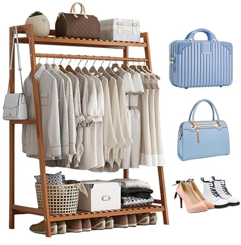 Boden-Kleiderständer – bodenstehender Kleiderständer, freistehender Kleiderständer | Haushalts-stehender Kleiderständer, geschichtet, Schuhe, Mäntel, Organisationsregal für Wohnzimmer, Schlafzimmer,