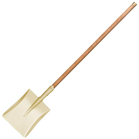 WEDO Pala cuadrada grande sin chispas con hoja recta, pala de transferencia, mango de madera de 55 pulgadas de largo con aro de bronce, pala de excavación de seguridad, bronce de aluminio, estándar
