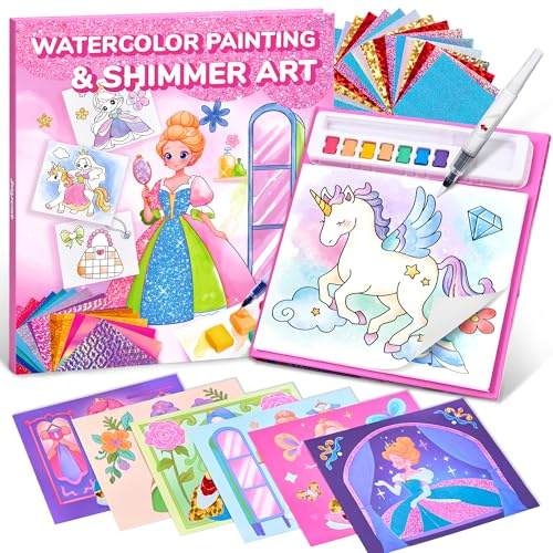 JoyCat Libri da colorare con acqua, Attività artistiche e creative, Arte senza disordine Principessa per bambini 4-8 anni, Kit e forniture creative, Attività fai-da-te, Regali per ragazze e ragazzi
