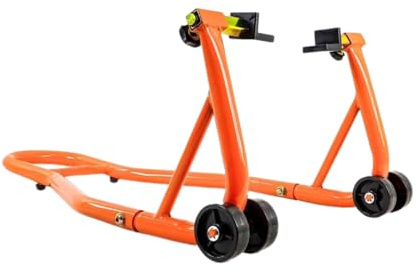 Béquille Arrière Universelle à Patins pour Tous Types de Bras Oscillants - Stabilité et Praticité pour Moto (Orange)