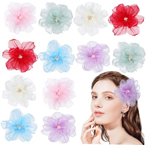 VICASKY 10pièces Lot De Barrettes à Cheveux Fleuris Style Plage Style Bohème Accessoires Pour Cheveux