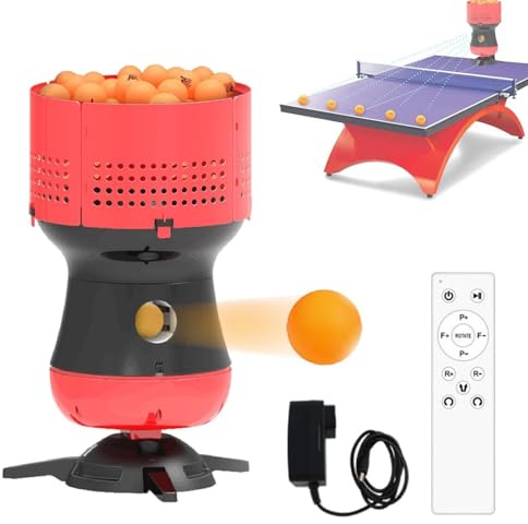 Automatic Ping Pong Balls Launcher with Remote Control,Table Tennis Robot,Speed & Frequency Adjustable, Removable Ball Storage,Table Tennis Serving Machine,for Practice Training