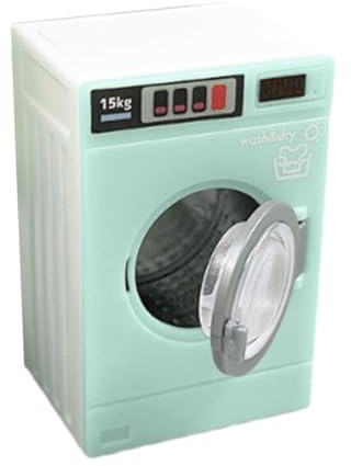 Xgdsnly Miniature Washing Machine Pretend Play Household Appliance Mini Washing Machine Drum Miniature Interactive Function for Children's Learning Collec, cyan blue