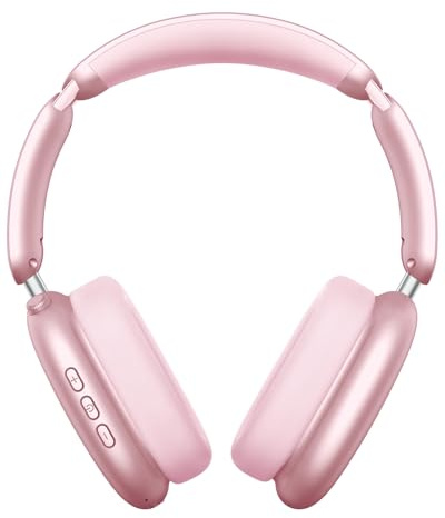 Wentronic Y02 Aktive Noise Cancelling Kopfhörer,60 Std.5 EQ-Musikmodi,Hi-Res-Audio,Tiefe Bässe,faltbares kabelloses Over-Ear-Bluetooth 5.4-Headset,atmungsaktive Leder-Ohrpolster (Rose)