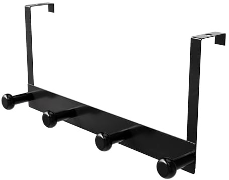 Amig - Perchero para puerta - 350 x 174 x 88 mm - Colgador color Negro - Fabricado en acero y madera FSC. Mod. CP45