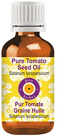 Deve Herbes Tomato Seed Oil (Solanum lycopersicum) | Cold Pressed | Pure | Natural | Undiluted | For Diluting Essential oils | For Skin & Massage | Non-Sticky| Lightweight| Men & Women | 30ml (1 oz)