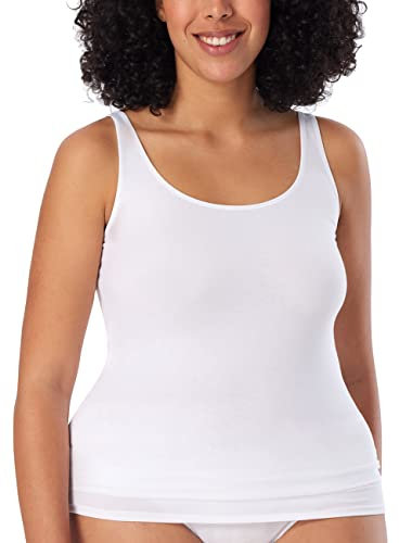 Schiesser Damen 2 Pack Trägertop Unterhemd Bio Baumwolle - 95/5 Organic Unterwäsche, Weiß_174389, 40 EU
