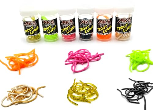 AKS Fishing Jum Jum Forellen Gummiköder, Forellenköder, Trout Nudel 100mm, Forellenangeln (Set)