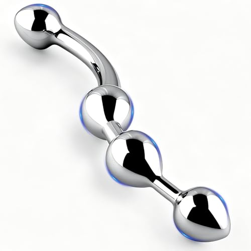 Doppio Dildo Anale Plug Metallo, Dildo Prostatico Doppio Dildo per Uomini e Donne Dildo Anale Plug Acciaio Giocattolo Sessuale Massaggio Prostatico Stimolazione Prostatica Uomini Doppio Dildo per Donn
