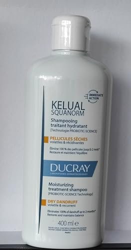 DUCRAY Kelual Squanorm feuchtigkeitsspendendes Kur-Shampoo bei trockenen Schuppen, 400 ml Champú