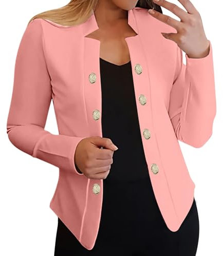 Mashaouyo Blazer, svart kort blazer, sportig jacka, boucle-jacka, outfit, elegant, damjacka, affärsjacka, affärskläder, set, sweatblazer, blusjacka, utomhusjackor, övergångsjacka, ROSA, M