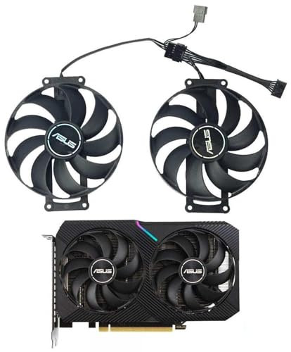 ASUS RTX 3060 & 3060 Ti V2 MINI Replacement Fan for ASUS Graphics Cards, Air Cooling, 87mm, 12V, 6-Pin Graphics Card Cooler, VGA Card Replacement GPU Fan CF9010U12D