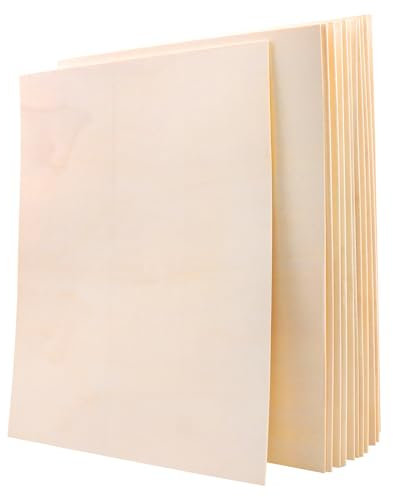 12PCS 400x300x2MM Basswood Sheets, Unfinished Wood Board Plywood Sheets for Crafts, Hobby, Model Making, Wood Burning