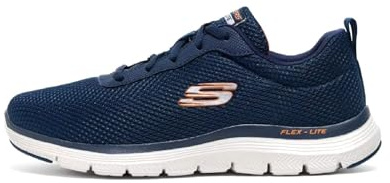 Skechers Flex Burns Agoura Mens Trainers Navy/Orange 12. UK