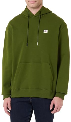 Calvin Klein 400Gsm Terry Badge Hoodie Lv04Rc274G, Felpa, Uomo, Verde (Medieval Forest), L