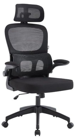 ZIK Sedia Ergonomica da Ufficio, Scrivania, Regolazione Schienale e Supporto Lombare, Sedia da Ufficio con Rotelle e Braccioli Reclinabili, Poltrona con Poggiatesta Oscillante e Regolabile