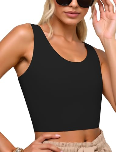 XUJI Binder trans FTM bröstbindemedel transgender sömlös kompression BH, svart, L
