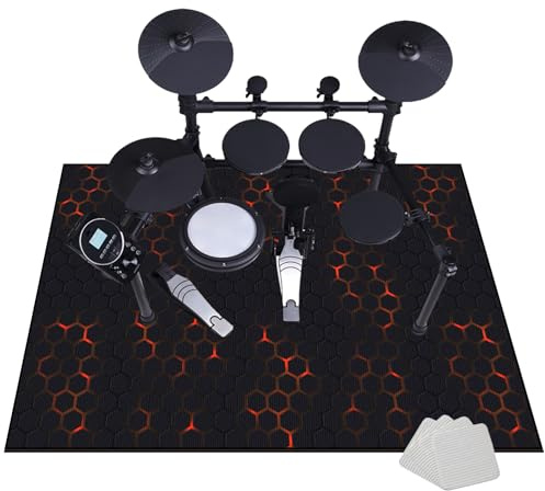 JaevKwzy 120 x 80 cm Professional Drum Mat Drum Rug Non-Slip Drum Carpet Drum Rugs Tightly Woven Fabric Drum Set Carpet for Electronic Drum Kits Bass Drum Snare and Other Musical Instrument